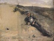 John Singer Sargent Portrait of Ralph Curtis on the Beach at Scheveningen (mk18) oil painting